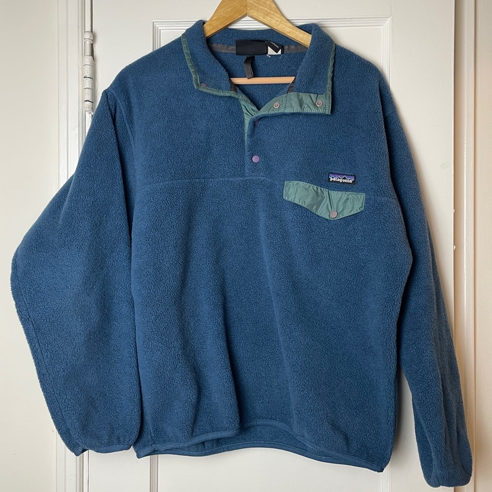 Vintage 90s Patagonia Blue Fleece Pullover